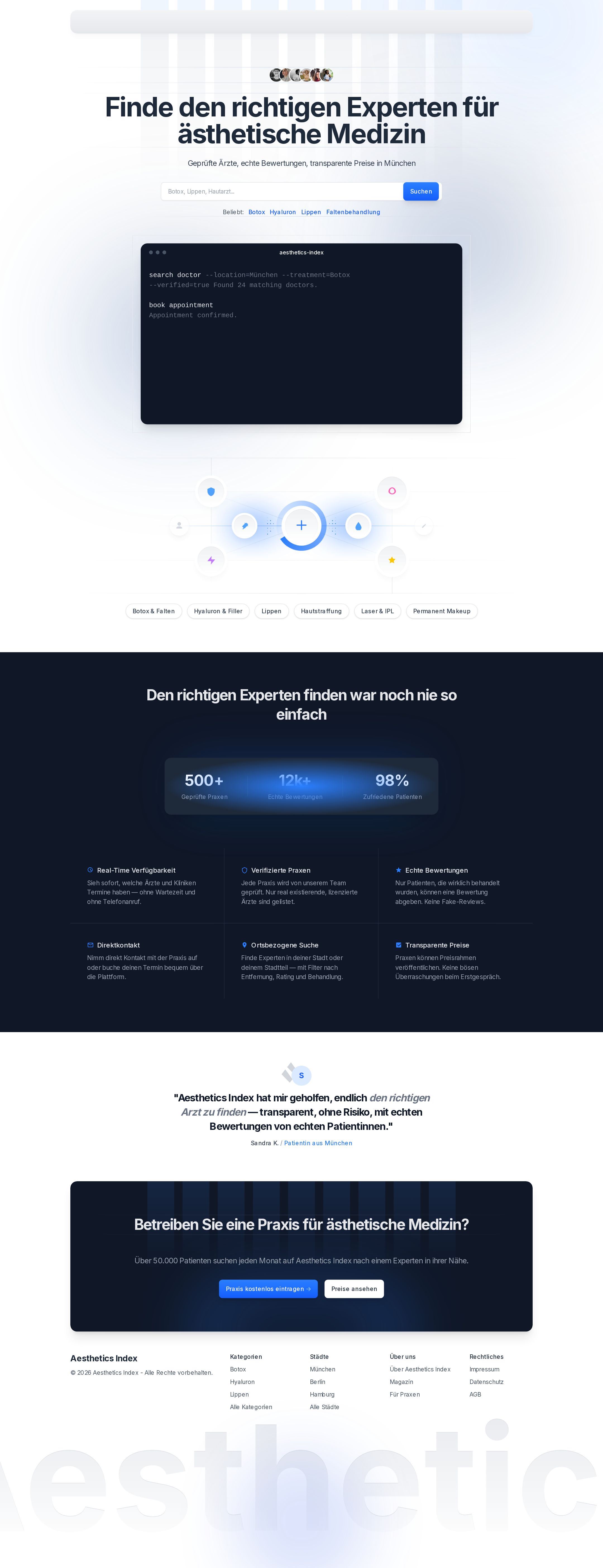 Aesthetics Index — Plattform-MVP